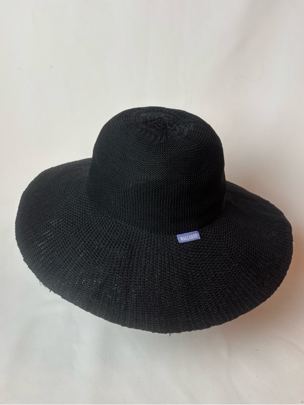 Wallaroo Hat Co Victoria Diva Black Woven Wide Brim Sun Hat O/S Packable